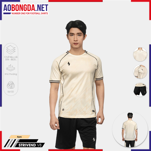 Áo Bóng Đá Không Logo Bulbal Strivend V8 Kem