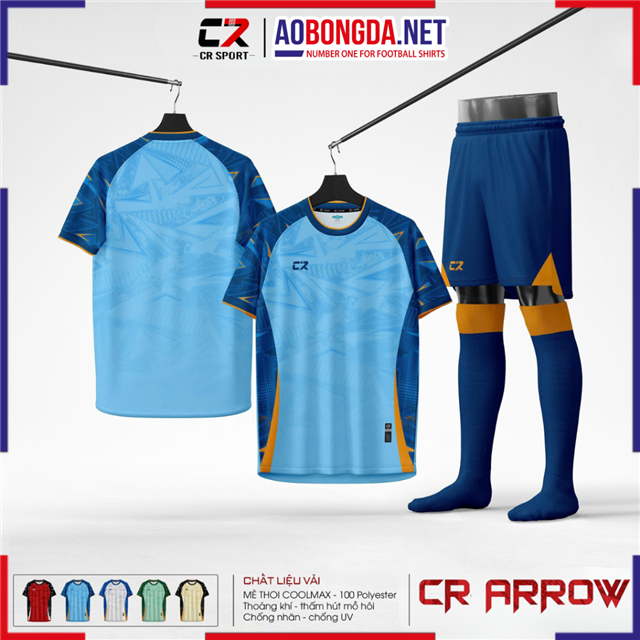 Áo Bóng Đá Không Logo CR Arrow Xanh Biển