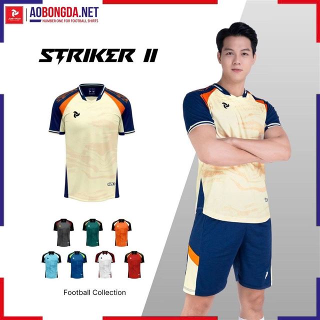 Áo Bóng Đá Không Logo Justplay Strike II Kem