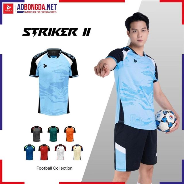 Áo Bóng Đá Không Logo Justplay Strike II Xanh Bích