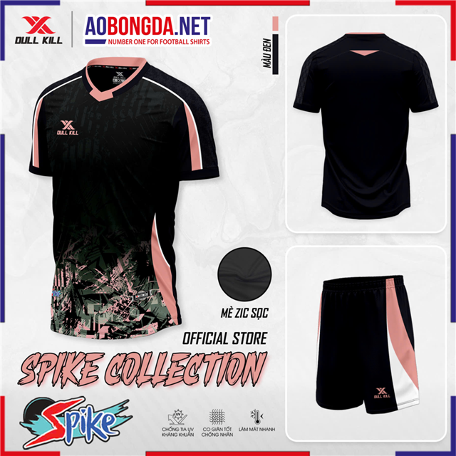  Áo Bóng Đá Không Logo Dullkill Spike Đen