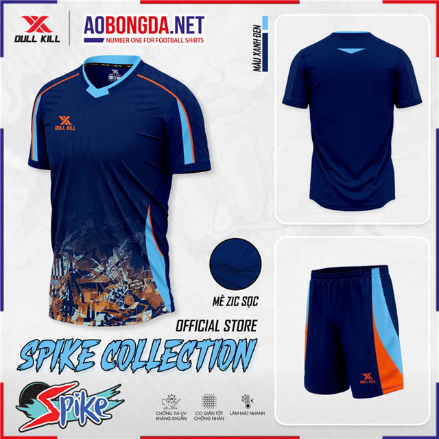  Áo Bóng Đá Không Logo Dullkill Spike Xanh Đen