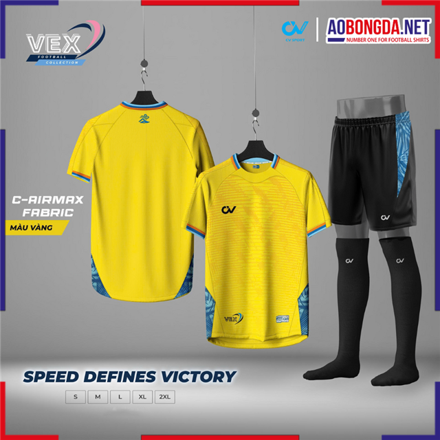 Áo Bóng Đá Không Logo CV Vex Vàng