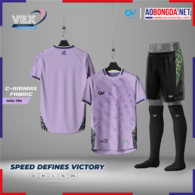 Áo Bóng Đá Không Logo CV Vex Tím