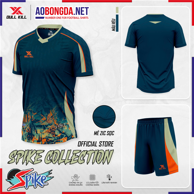  Áo Bóng Đá Không Logo Dullkill Spike Xanh Rêu