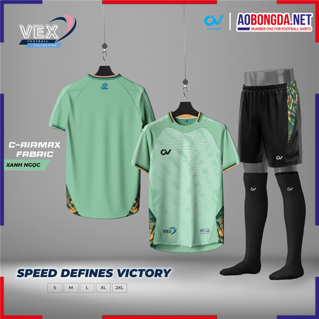 Áo Bóng Đá Không Logo CV Vex Xanh Ngọc