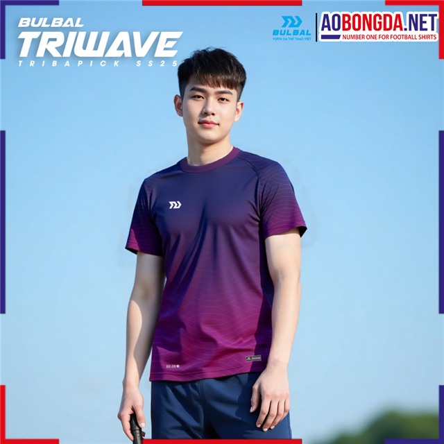 Áo Thun Thể Thao Nam Bulbal Triwave Tím Than