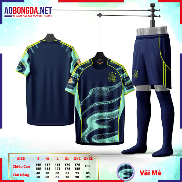 Áo Bóng Đá Câu Lạc Bộ Ajax Xanh Đen 2025-2026