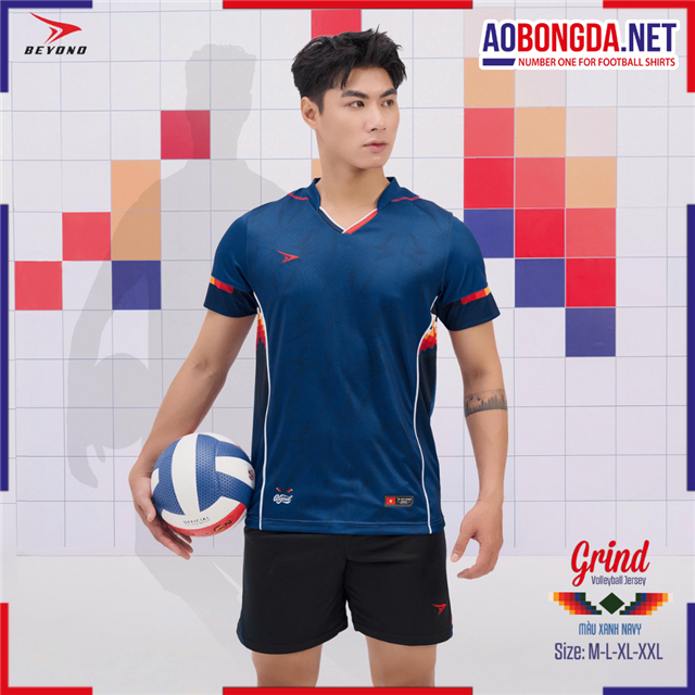  Bộ Bóng Chuyền Beyono Grind Nam Xanh Navy