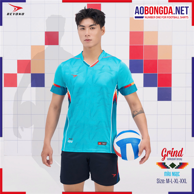  Bộ Bóng Chuyền Beyono Grind Nam Xanh Ngọc