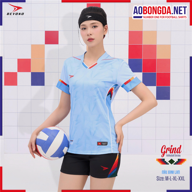  Bộ Bóng Chuyền Beyono Grind Nữ Xanh Lam