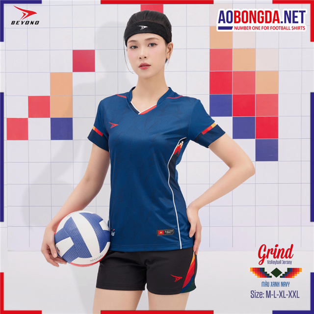  Bộ Bóng Chuyền Beyono Grind Nữ Xanh Navy