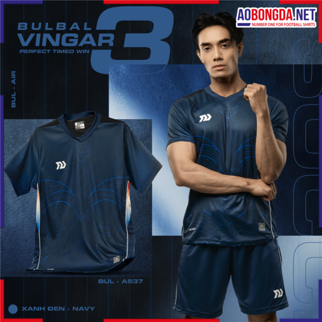 Áo Bóng Đá Không Logo Bulbal Vingar 3 Xanh Navy