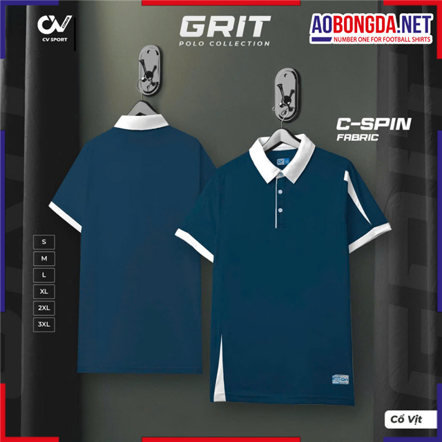 Áo Polo CV Grit Xanh Cổ Vịt