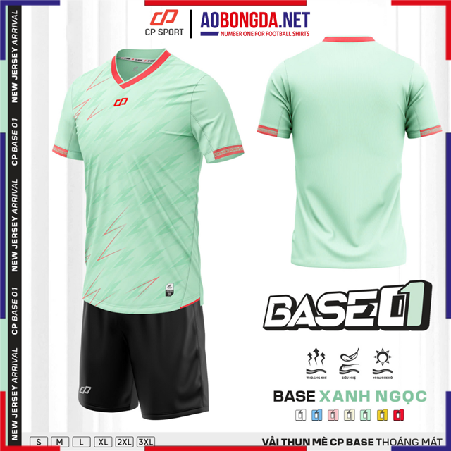 Áo Bóng Đá Không Logo CP CP Base 01 Xanh Ngọc