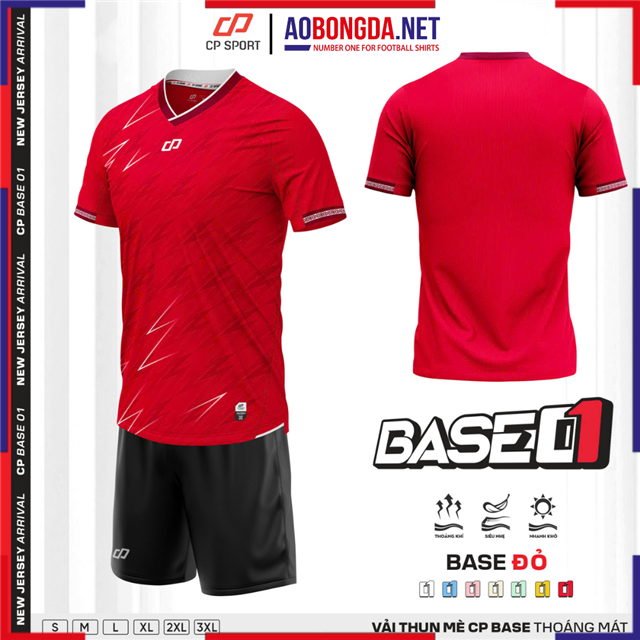 Áo Bóng Đá Không Logo CP CP Base 01 Đỏ
