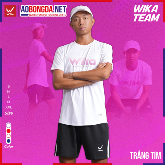Áo Thể Thao Wika Team Nam Trắng Tím