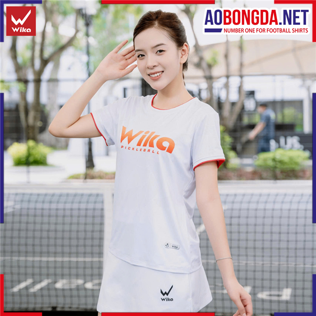 Áo Thể Thao Wika Team Nữ Trắng Đỏ