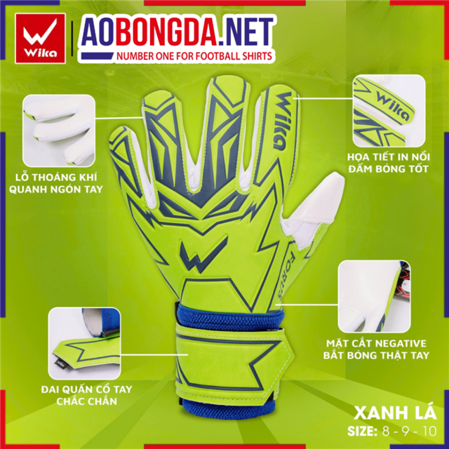 Găng Tay Thủ Môn Wika Forus Xanh Lá