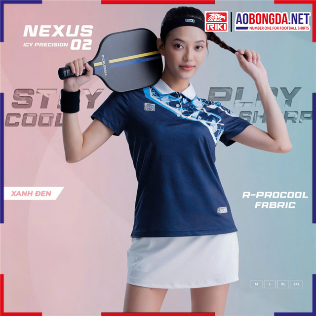 Áo Thể Thao Riki Nexus 02 Nữ Xanh Đen