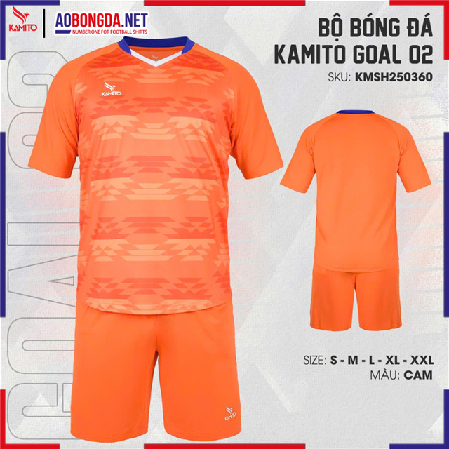 Áo Bóng Đá Không Logo Kamito Goal 02 Cam