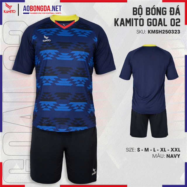 Áo Bóng Đá Không Logo Kamito Goal 02 Navy