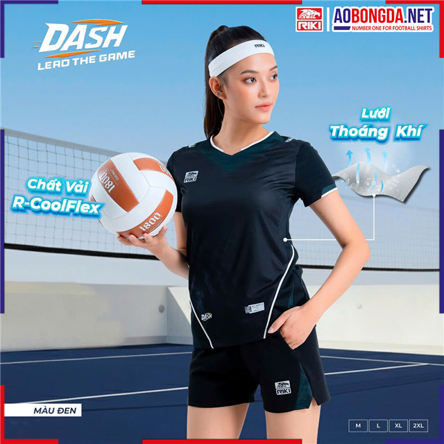 Bộ Bóng Chuyền Riki Dash Nữ Đen