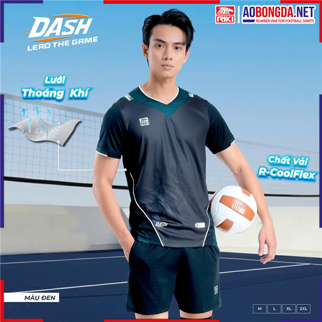 Bộ Bóng Chuyền Riki Dash Nam Đen
