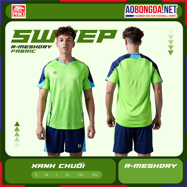 Áo Bóng Đá Không Logo Riki Sweep Xanh Chuối