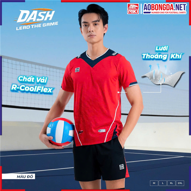 Bộ Bóng Chuyền Riki Dash Nam Đỏ