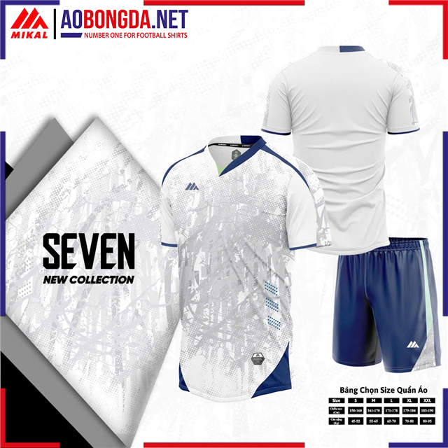 Áo Bóng Đá Không Logo Mikal Seven K7 Trắng