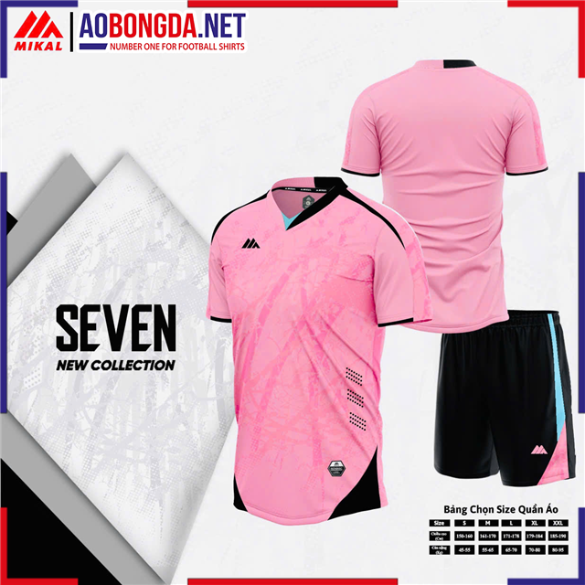 Áo Bóng Đá Không Logo Mikal Seven K7 Hồng