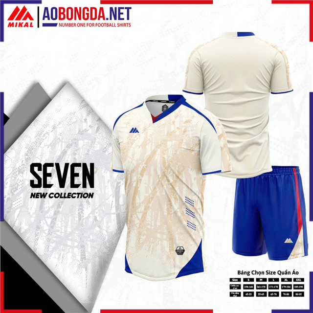 Áo Bóng Đá Không Logo Mikal Seven K7 Kem