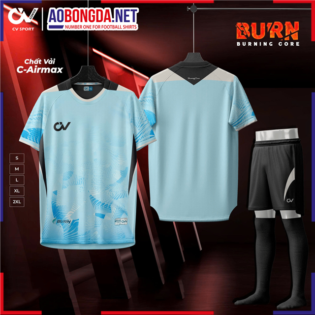 Áo Bóng Đá Không Logo CV Burn Xanh Lam