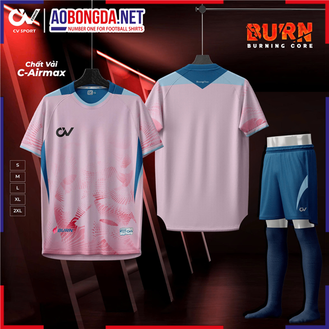 Áo Bóng Đá Không Logo CV Burn Hồng