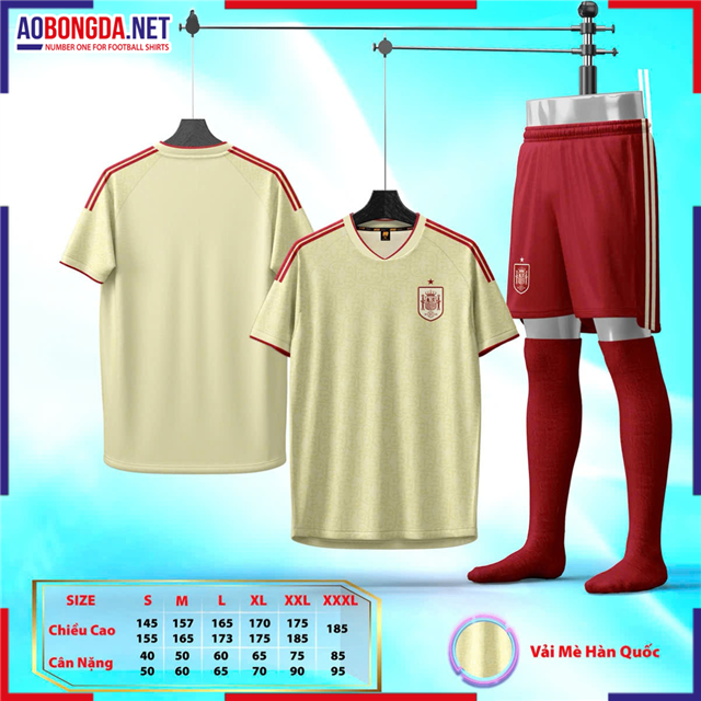 Áo Bóng Đá Đội Tuyển Tây Ban Nha Kem 2026-2027