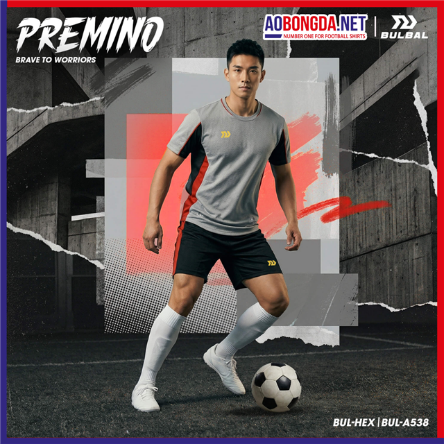 Áo Bóng Đá Không Logo Bulbal Premino Xám