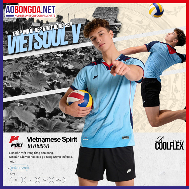 Bộ bóng chuyền Riki Vietsoul V Thiên Thanh