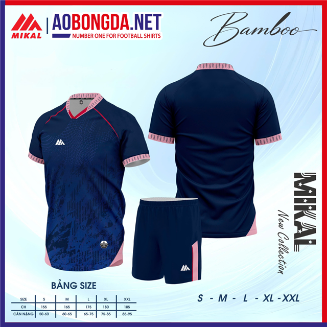 Áo Bóng Đá Không Logo Mikal K8 Bamboo Xanh Đen