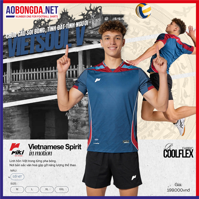 Bộ bóng chuyền Riki Vietsoul V Cổ Vịt