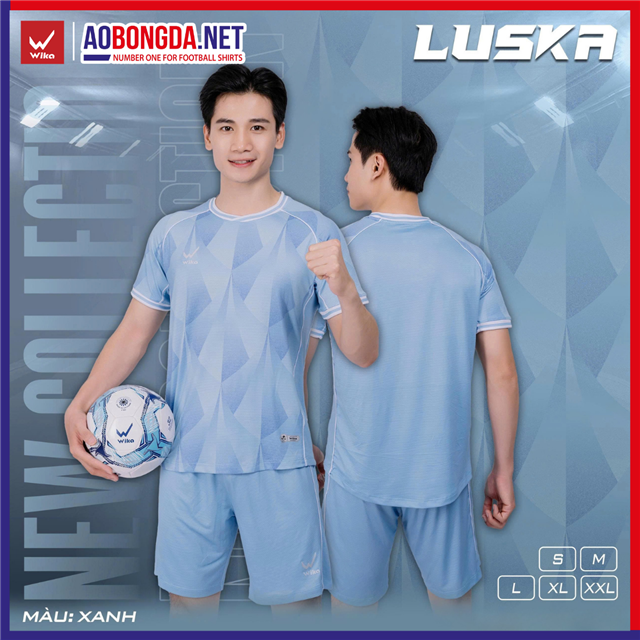 Áo Bóng Đá Không Logo Wika Luska Xanh