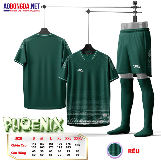 Bộ Bóng Đá Không Logo HD Phoenix Rêu