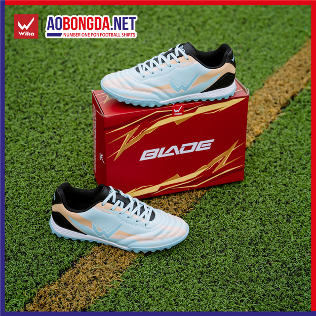 Giày bóng đá Trẻ Em Wika Blade Kid Xanh Cam