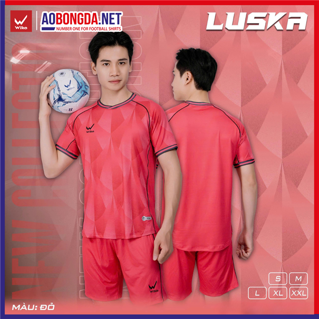 Áo Bóng Đá Không Logo Wika Luska Hồng