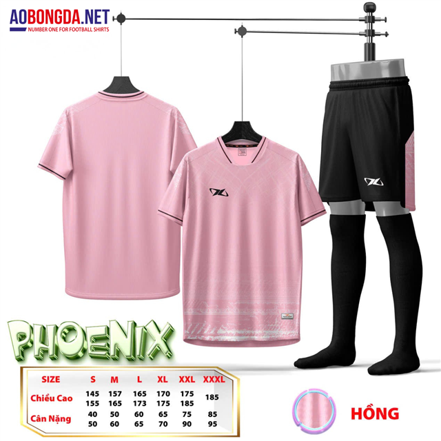 Bộ Bóng Đá Không Logo HD Phoenix Hồng