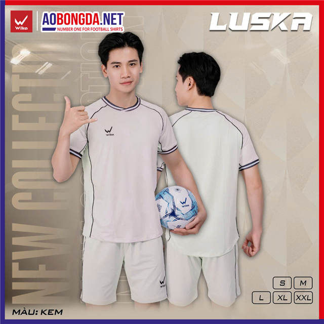 Áo Bóng Đá Không Logo Wika Luska Kem