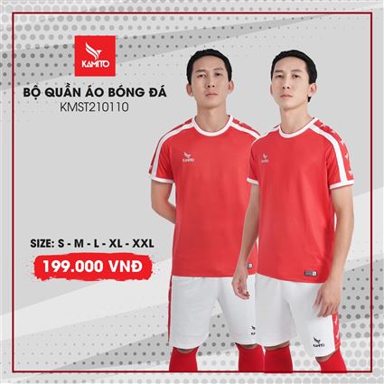 Áo Bóng Đá không logo Kamito đỏ quần trắng