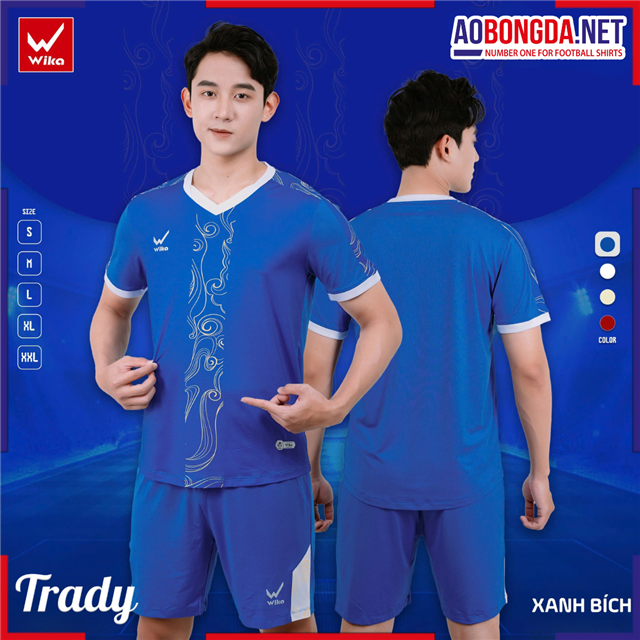 Áo Bóng Đá Không Logo Wika Trady Xanh Bích