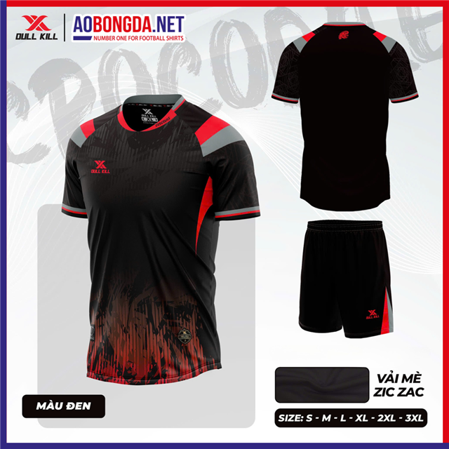 Áo Bóng Đá Không Logo Dullkill Crocodoile Đen