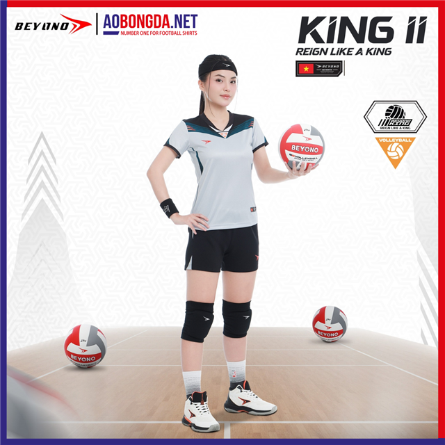 Bộ Bóng Chuyền Beyono King II Nữ Xám